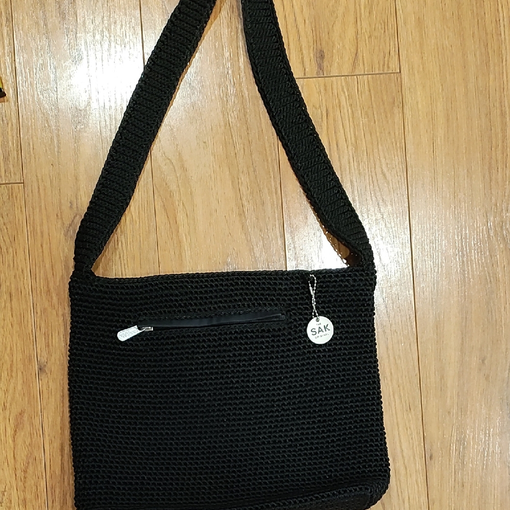 The Sak Black Crochet Crossbody Bag
